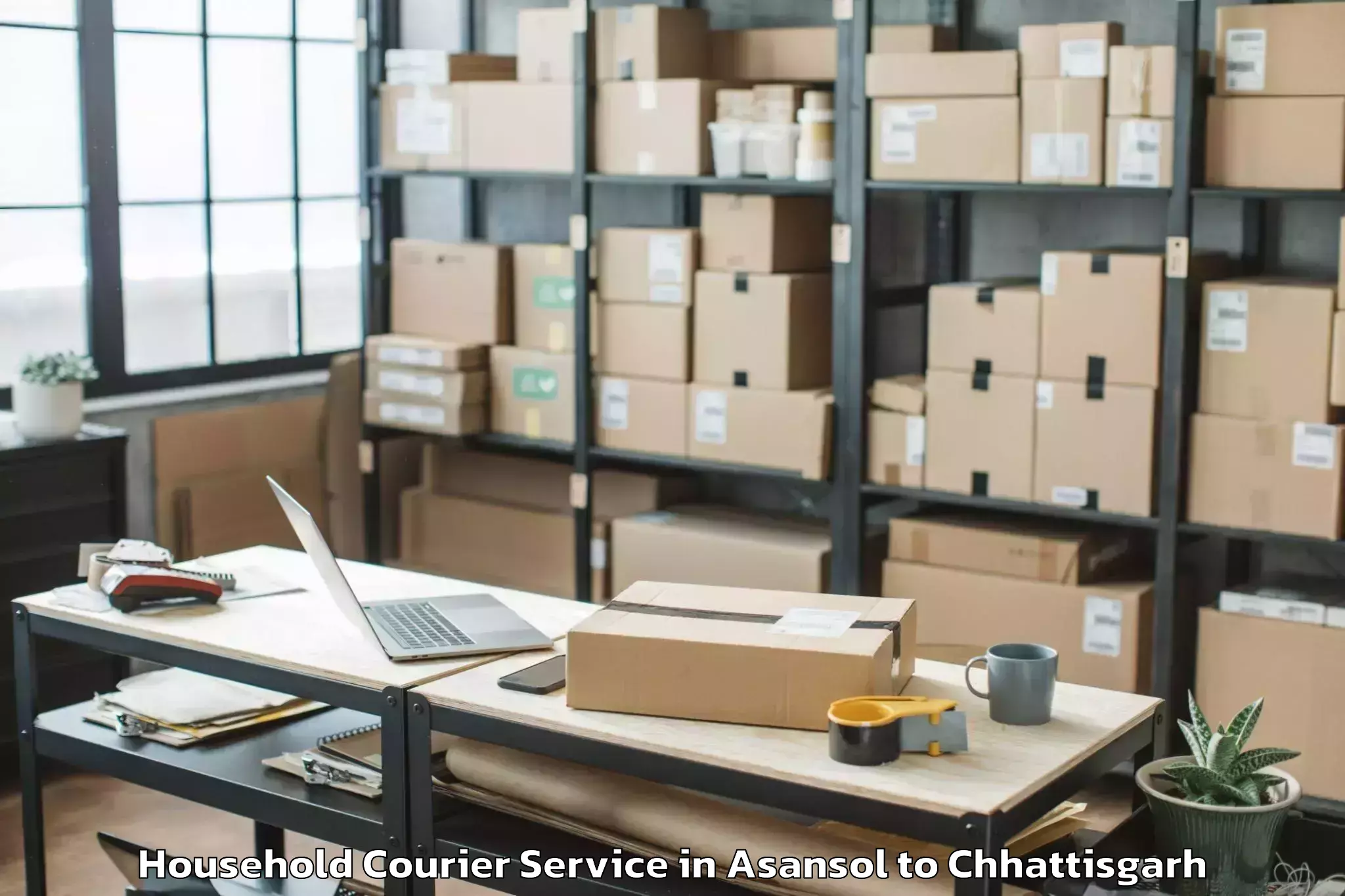 Book Asansol to Gharghoda Household Courier